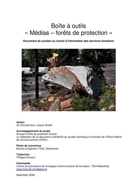 Boîte à outils « Médias – forêts de protection » (PDF)