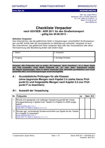 Checkliste Verpacker - verkehrsRUNDSCHAU.de