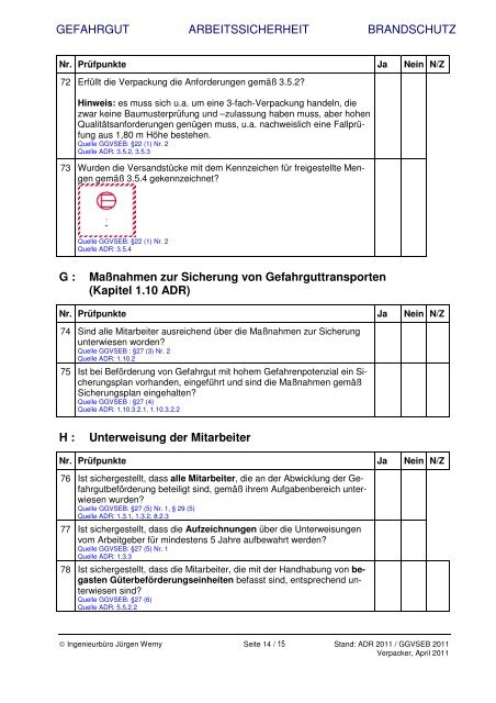 Checkliste Verpacker - verkehrsRUNDSCHAU.de