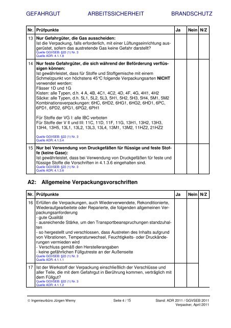 Checkliste Verpacker - verkehrsRUNDSCHAU.de