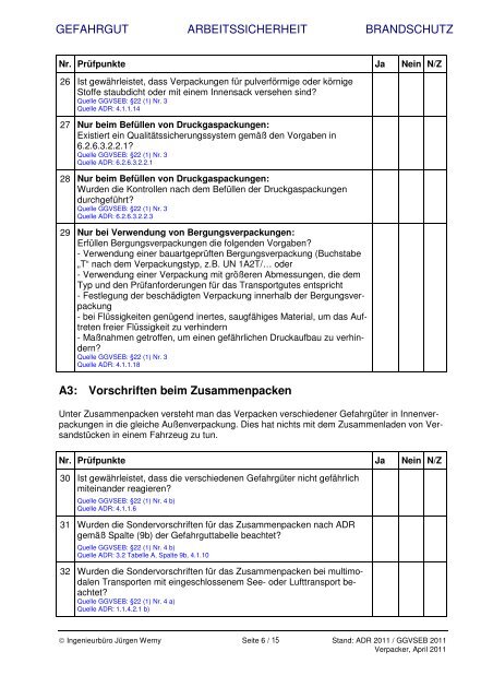 Checkliste Verpacker - verkehrsRUNDSCHAU.de