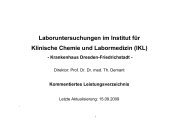 Laboruntersuchungen im Institut für Klinische Chemie und ...