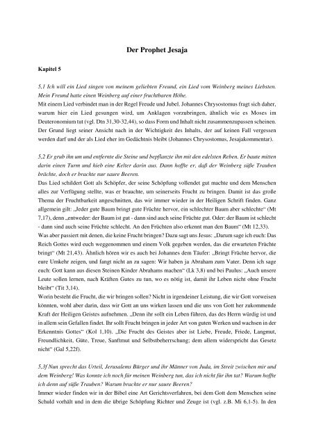 Jes 5,1-21 - Geistige Schriftauslegung