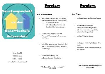 Flyer Beratungsarbeit - Gesamtschule Kaiserplatz