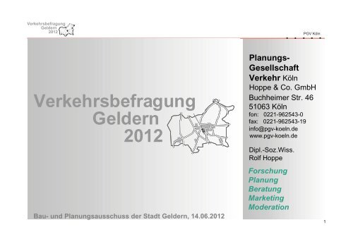 Ergebnisse der Verkehrsbefragung 2012 - Stadt Geldern