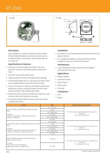 Sports and Area Lighting - GE Lighting