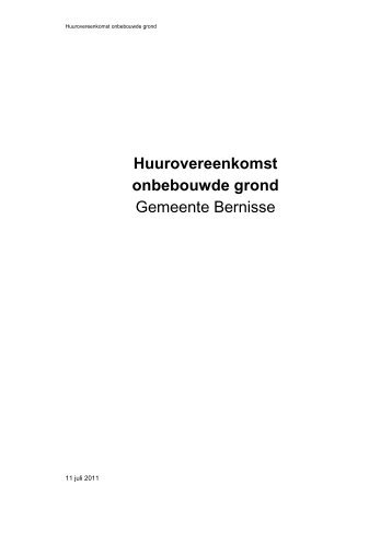 Huurovereenkomst onbebouwde grond - Gemeente Bernisse