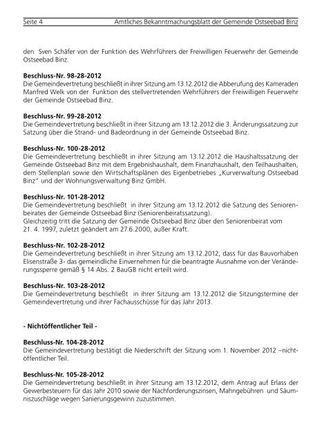 Nr. 1 vom 28. Januar 2013 - Gemeinde Binz