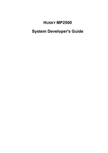 HUSKY MP2500 System Developer's Guide - General Dynamics ...