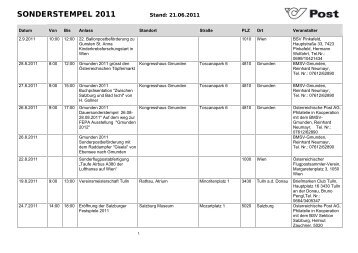 SONDERSTEMPEL 2011 - Österreichische Post AG