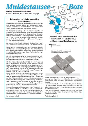 2013-04-24_Ausgabe 4 - Gemeinde Muldestausee