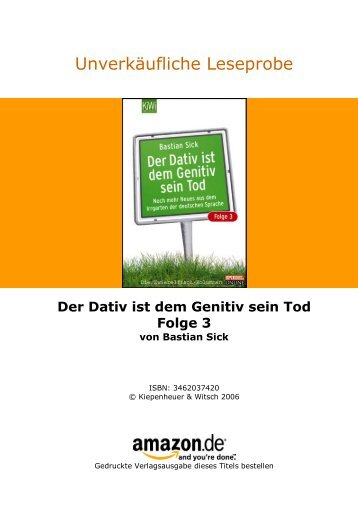 Der Dativ ist dem Genitiv sein Tod Folge 3 von Bastian Sick