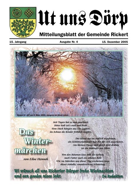 Das Winter- märchen - Gemeinde Rickert