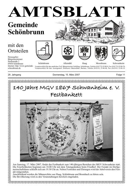 AMTSBLATT Gemeinde Schönbrunn