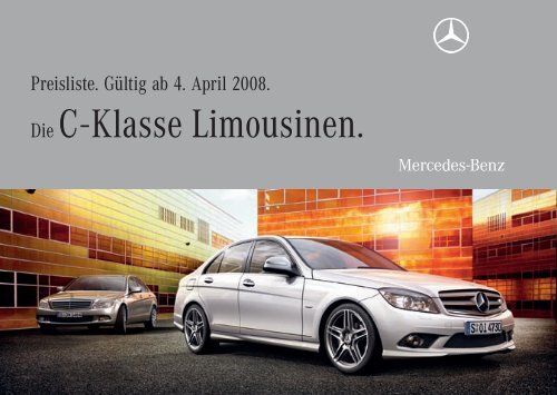 Preisliste Mercedes-Benz C-Klasse Limousinen W204 vom 04.04.2008.