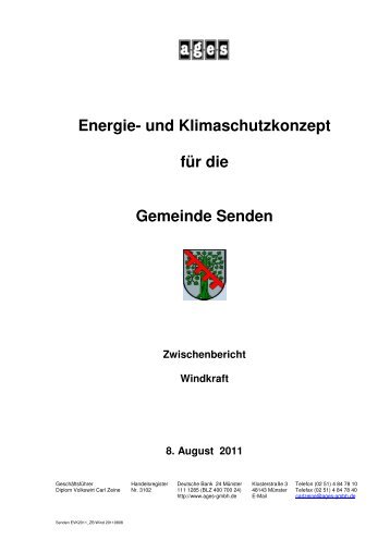 Energie- und Klimaschutzkonzept für die Gemeinde Senden