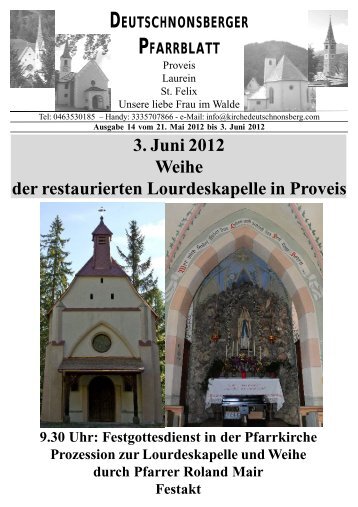 Proveis - Gemeinde Unsere liebe Frau im Walde - St.Felix