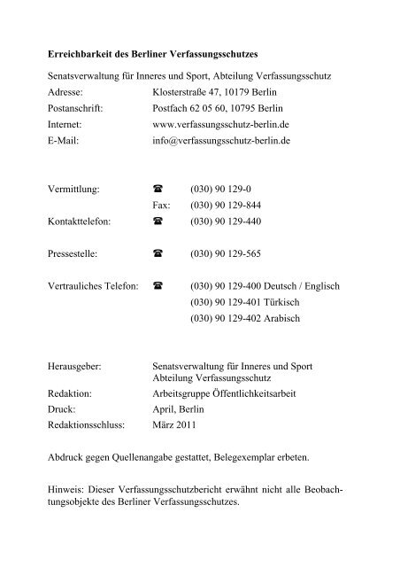 Verfassungsschutzbericht 2010 - U18