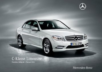 Preisliste Mercedes-Benz C - Klasse Limousinen W204 vom 01.02.2010.