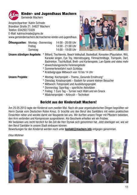 Amtsblatt Nr. 223 Juni 2013 - Gemeinde Machern