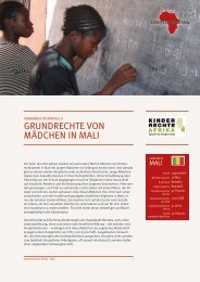 GRUNDRECHTE VON MÄDCHEN IN MALI - Gemeinsam für Afrika