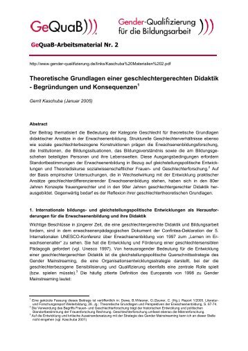 Gerrit Kaschuba: Theoretische Grundlagen einer ...