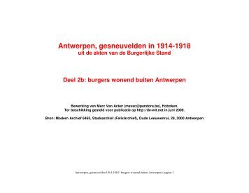 Antwerpen, gesneuvelden in 1914-1918 - Geneaknowhow.net