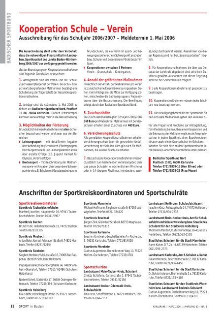 âgesellschaftsfÃ¤higâ machen - Badischer Sportbund Nord eV