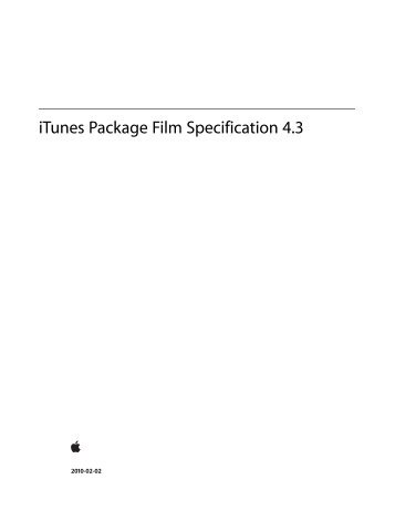 iTunes Package Film Specification 4.3 - Apple