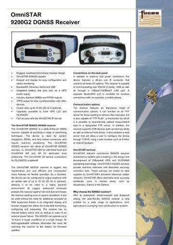OmniSTAR 9200G2 DGNSS Receiver - geo-konzept GmbH