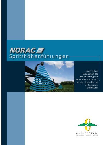 Prospekt Norac Spritzgestängeführung - geo-konzept GmbH