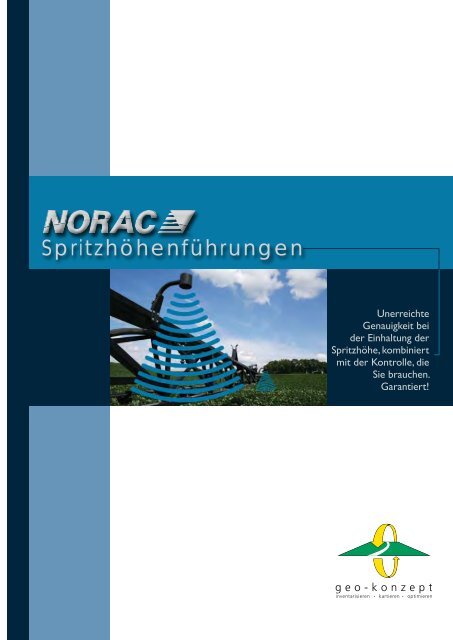 Prospekt Norac Spritzgestängeführung - geo-konzept GmbH