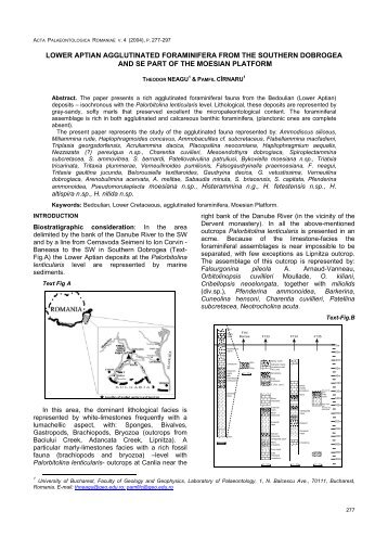 lower aptian agglutinated foraminifera from the southern dobrogea