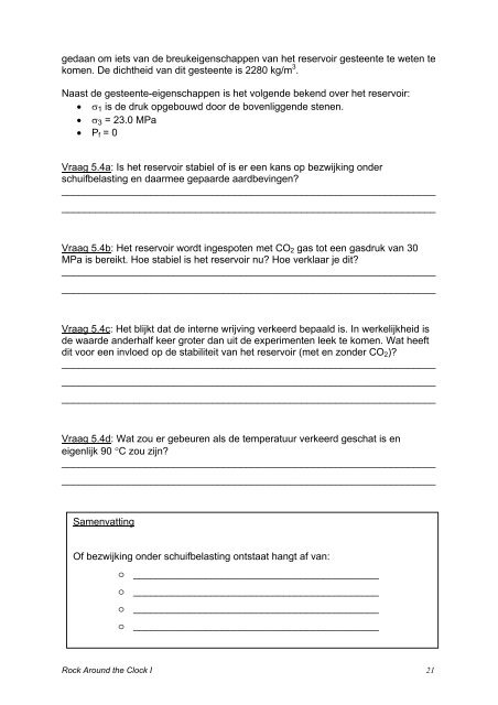 Sessie 5: Rock Around the Clock I - Faculteit Geowetenschappen ...