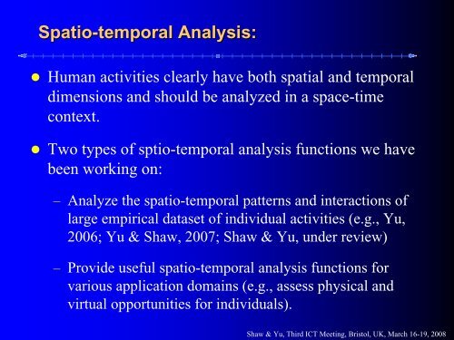 A GIS-based Time-geographic Framework for Spatio-temporal ...