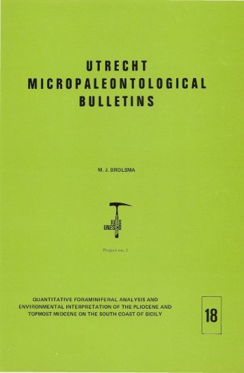 UTRECHT MICROPALEONTOLOGICAL BUllETINS