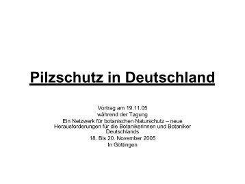 Pilzschutz in Deutschland