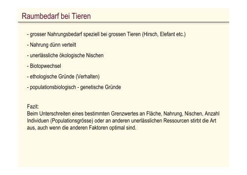 Effekte von Habitatzerstörung - Fragmentierung - Isolation