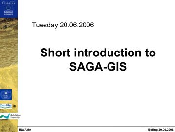 Short introduction to SAGA-GIS