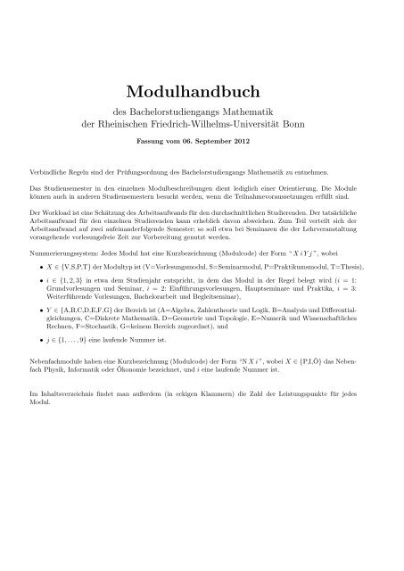 Modulhandbuch - Geographisches Institut der Universität Bonn