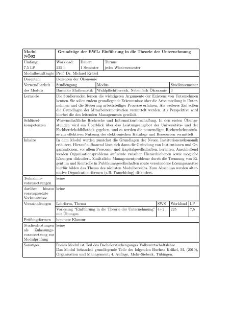 Modulhandbuch - Geographisches Institut der Universität Bonn