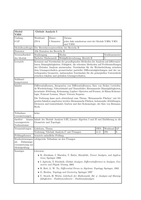 Modulhandbuch - Geographisches Institut der Universität Bonn