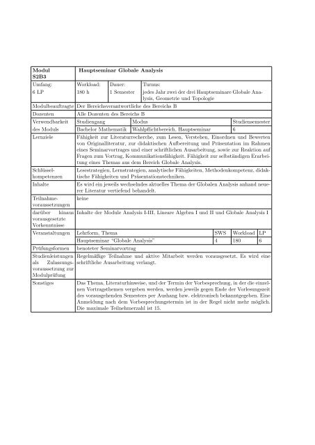 Modulhandbuch - Geographisches Institut der Universität Bonn