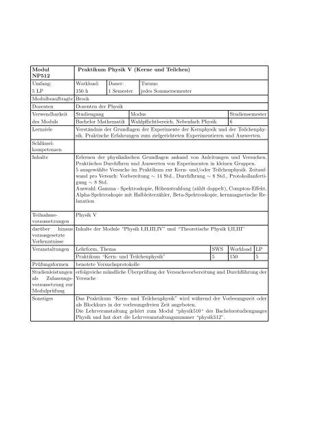 Modulhandbuch - Geographisches Institut der Universität Bonn