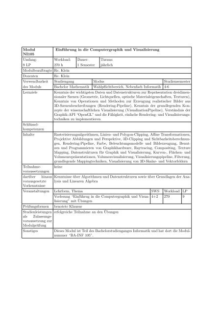 Modulhandbuch - Geographisches Institut der Universität Bonn