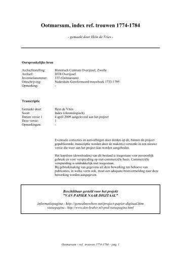 Ootmarsum, index ref. trouwen 1774-1784 - Geneaknowhow.net
