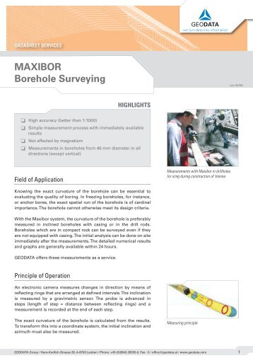 MAXIBOR Borehole Surveying