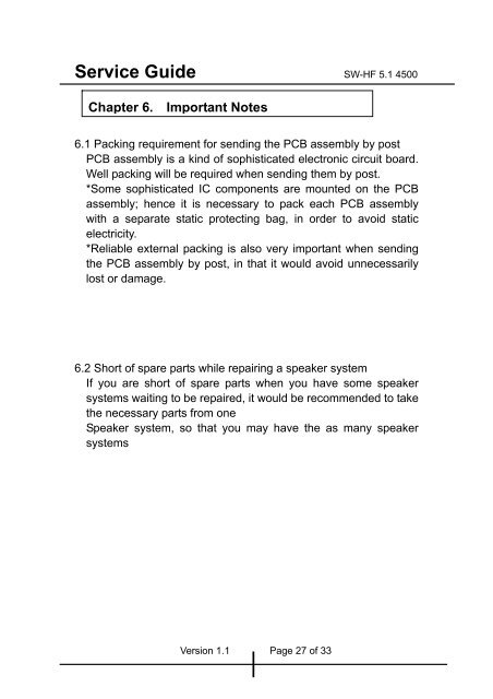 SW-HF 5.1 4500 SERVICE GUIDE.pdf - Genius