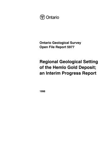 Regional Geological Setting of the Hemlo Gold ... - Geology Ontario