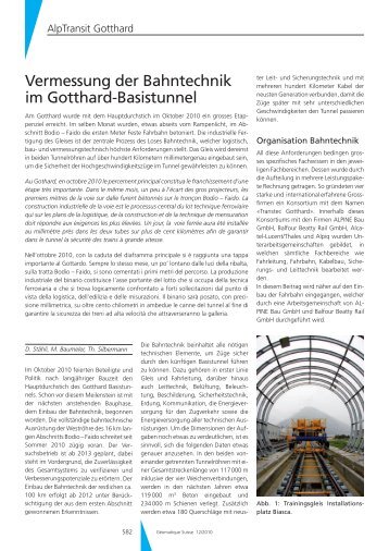 Vermessung der Bahntechnik im Gotthard-Basistunnel - Geomatik ...